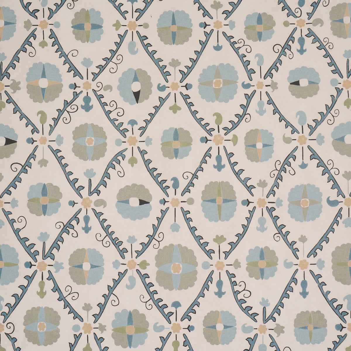 Amal - Calm Blue/Laurel Green - Schumacher 5018281 - Schumacher Wallpaper