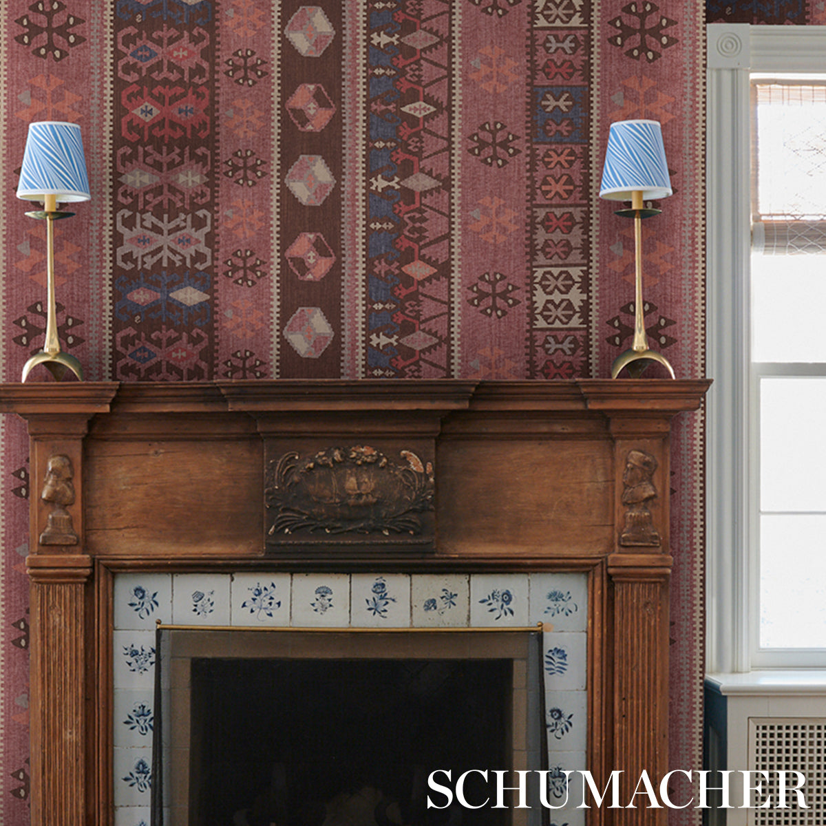 Sahane - Faded Rust - Schumacher 5018322 Wallpaper - Schumacher Wallpaper