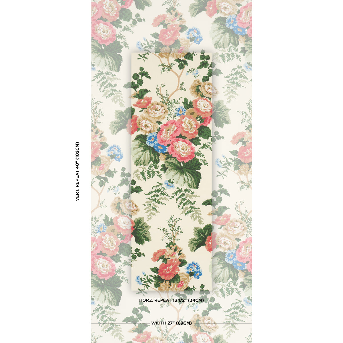 Wycombe Park - Red & Blue - Schumacher 5018340 Wallpaper - Schumacher Wallpaper