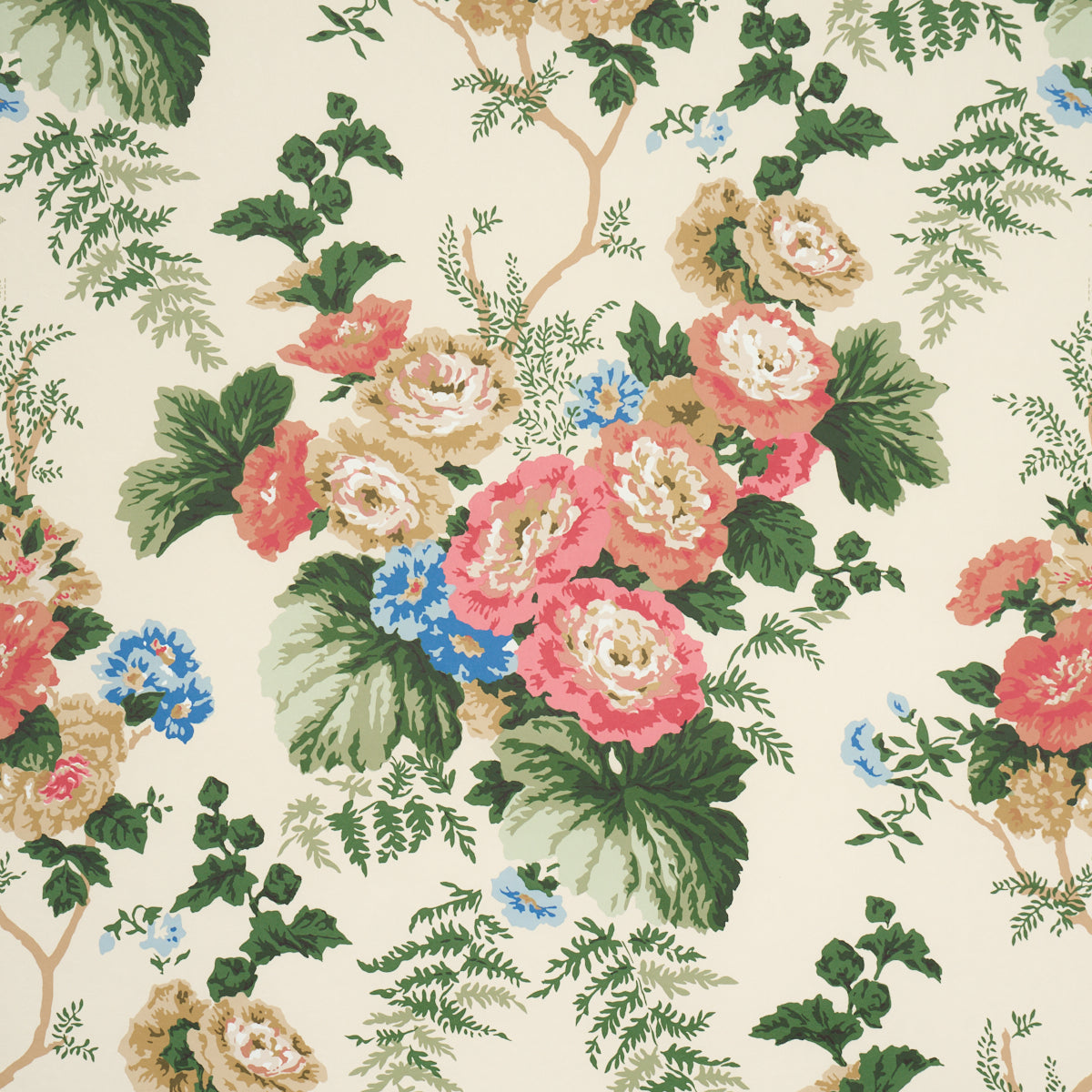 Wycombe Park - Red & Blue - Schumacher 5018340 Wallpaper - Schumacher Wallpaper