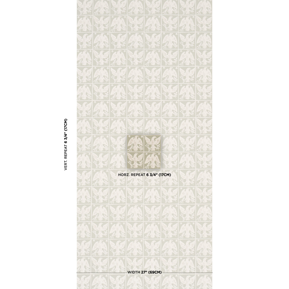 Barton'S Eagle Hand Print - Green - Schumacher 5018400 Wallpaper - Schumacher Wallpaper