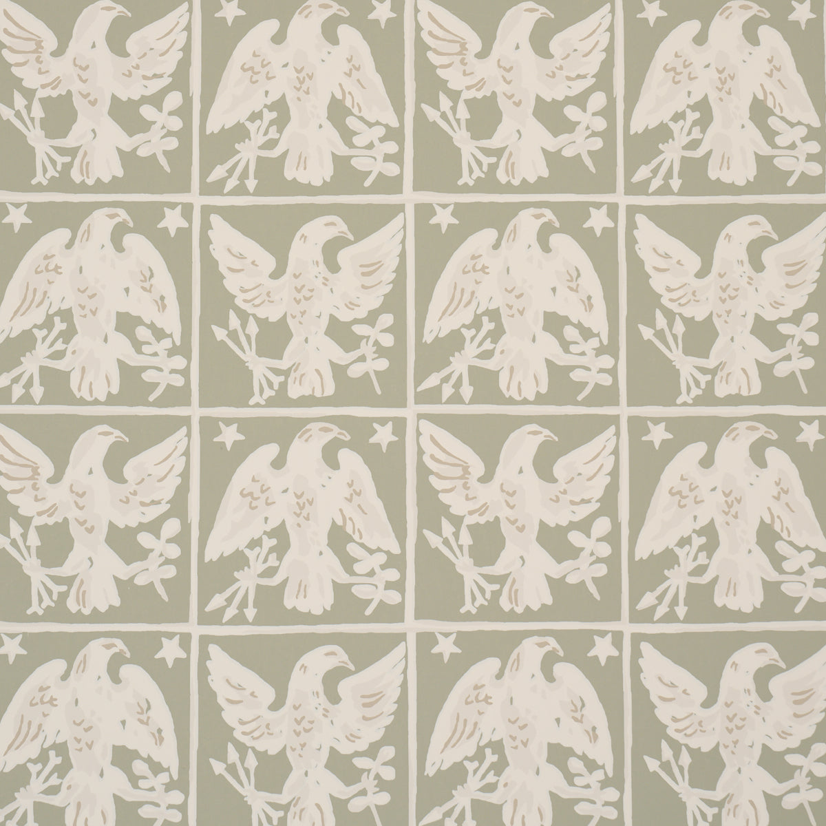 Barton'S Eagle Hand Print - Green - Schumacher 5018400 Wallpaper - Schumacher Wallpaper
