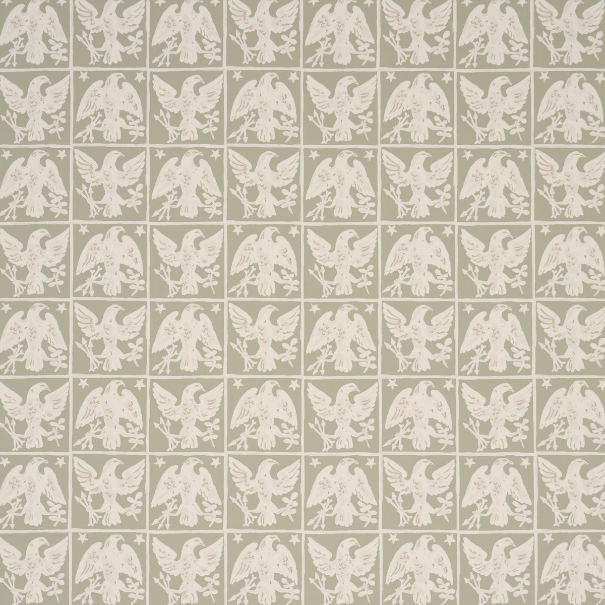 Barton'S Eagle Hand Print - Green - Schumacher 5018400 Wallpaper - Schumacher Wallpaper