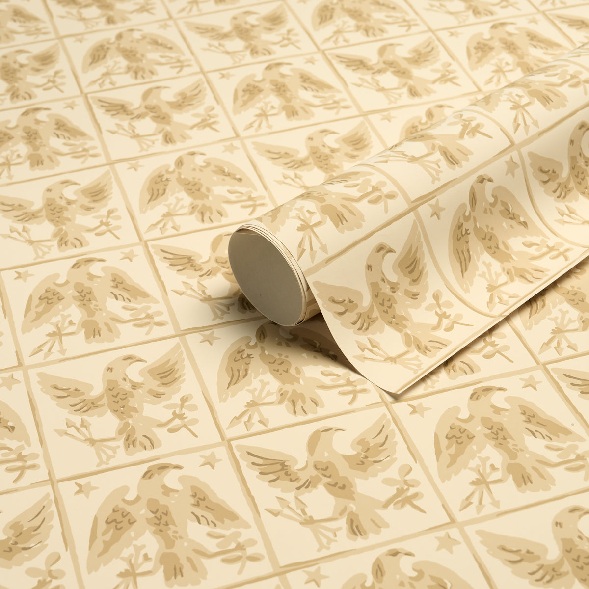 Barton'S Eagle Hand Print - Yellow - Schumacher 5018401 Wallpaper - Schumacher Wallpaper