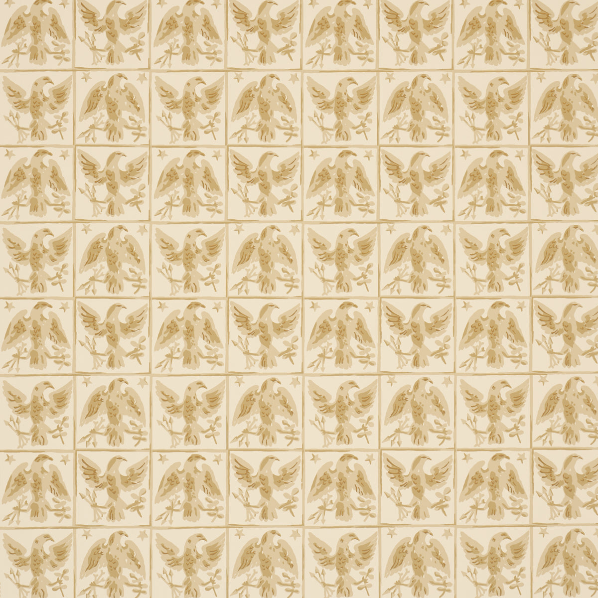 Barton'S Eagle Hand Print - Yellow - Schumacher 5018401 Wallpaper - Schumacher Wallpaper