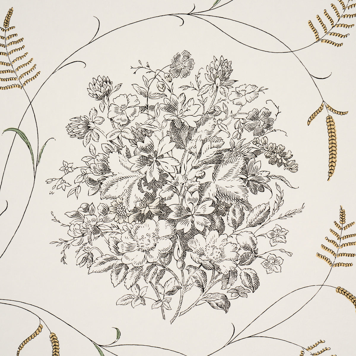 Century Scenic Toile - Black - Schumacher 5018410 Wallpaper - Schumacher Wallpaper