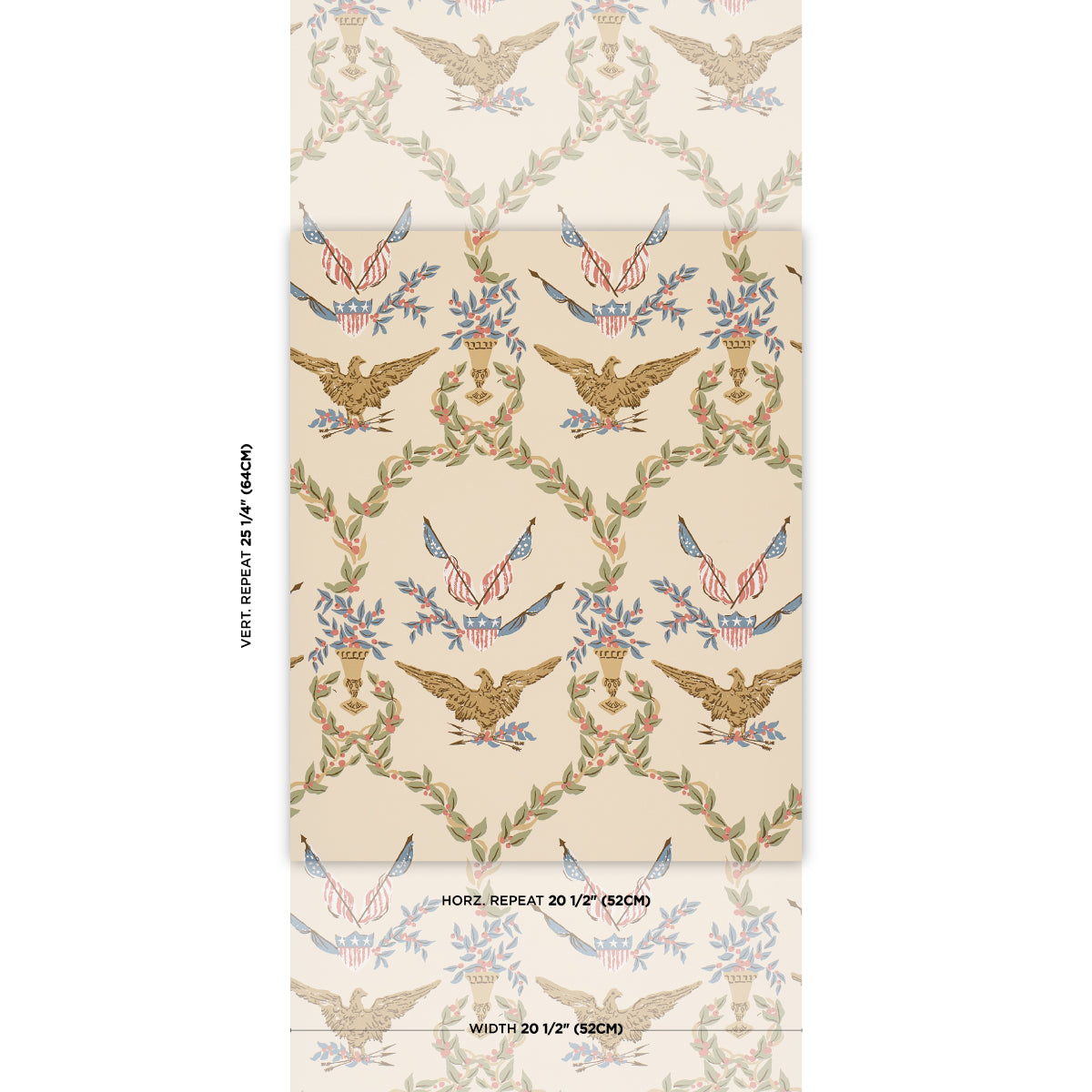 Schumacher Liberty's Laurels wallpaper in Neutral, 5018440 — view 2 - Schumacher Wallpaper