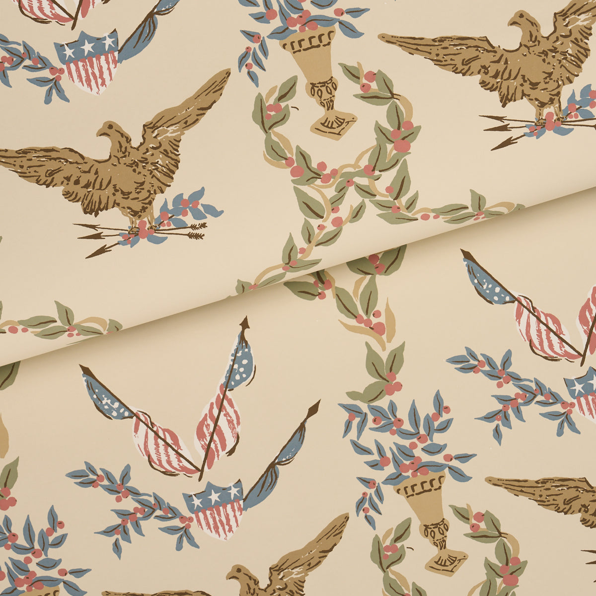 Schumacher Liberty's Laurels wallpaper in Neutral, 5018440 — view 4 - Schumacher Wallpaper