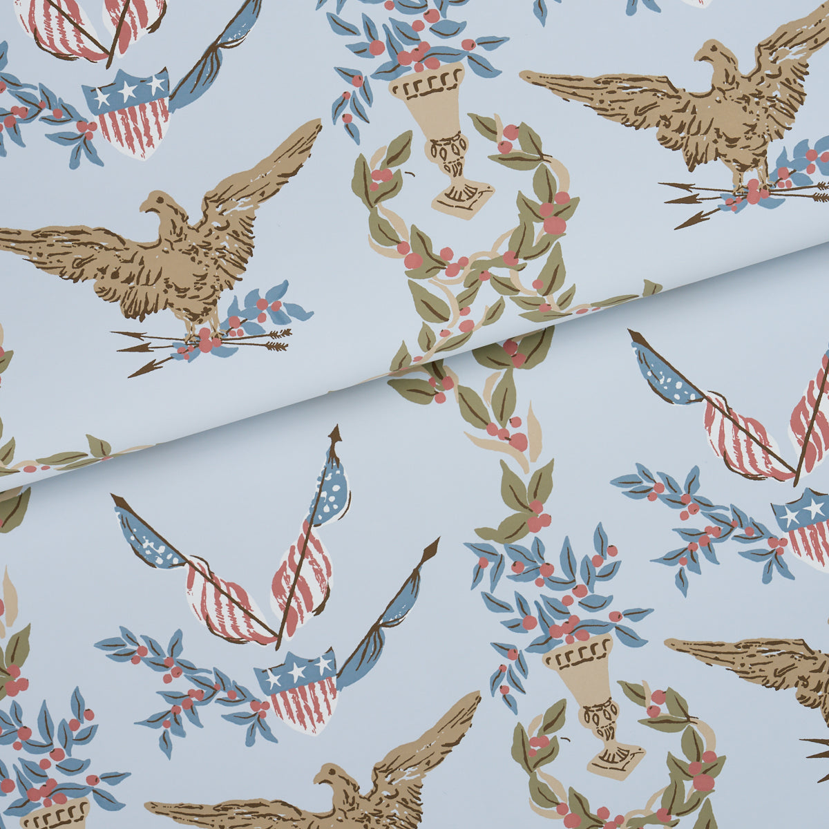 Schumacher Liberty's Laurels wallpaper in Blue, 5018441 — view 4 - Schumacher Wallpaper
