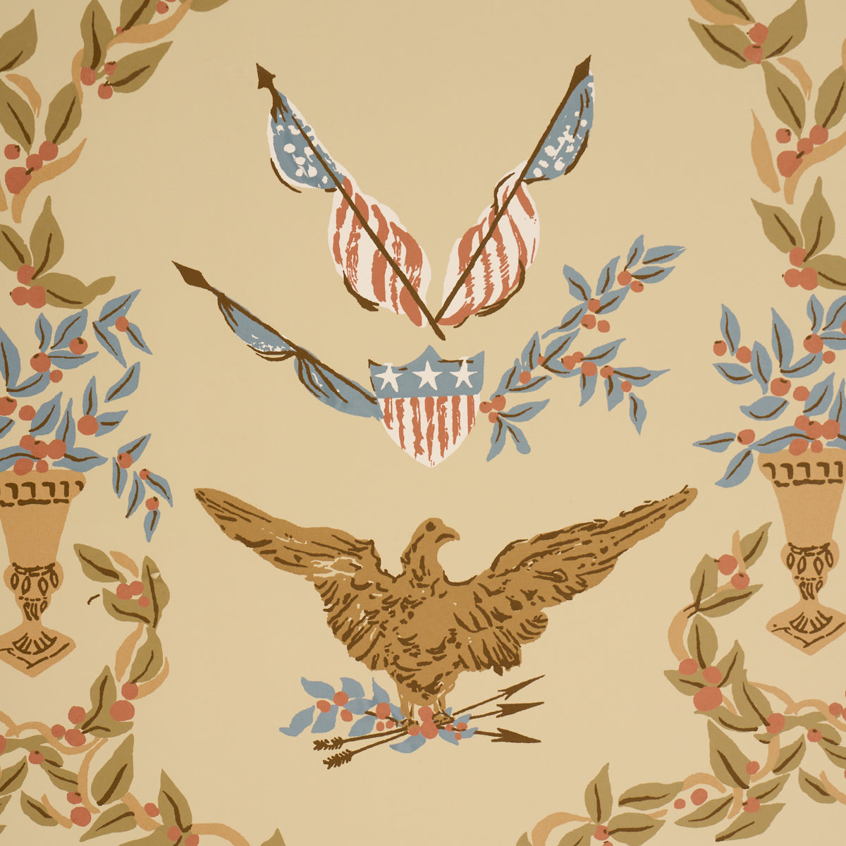 Schumacher Liberty's Laurels wallpaper in Green, 5018442 — view 3 - Schumacher Wallpaper