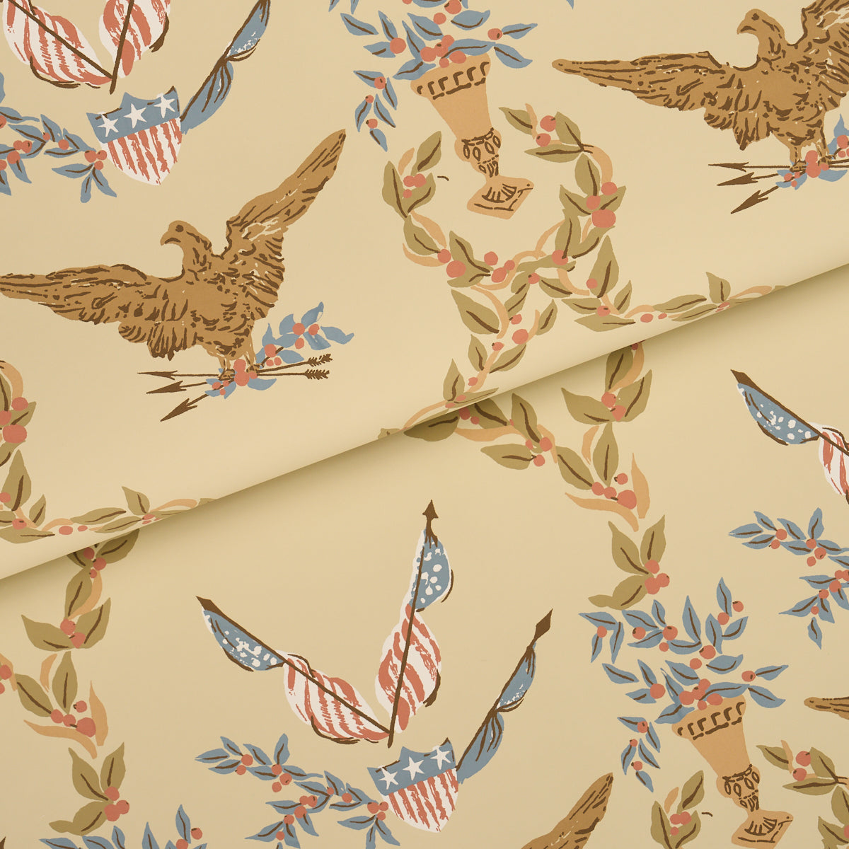 Schumacher Liberty's Laurels wallpaper in Green, 5018442 — view 4 - Schumacher Wallpaper