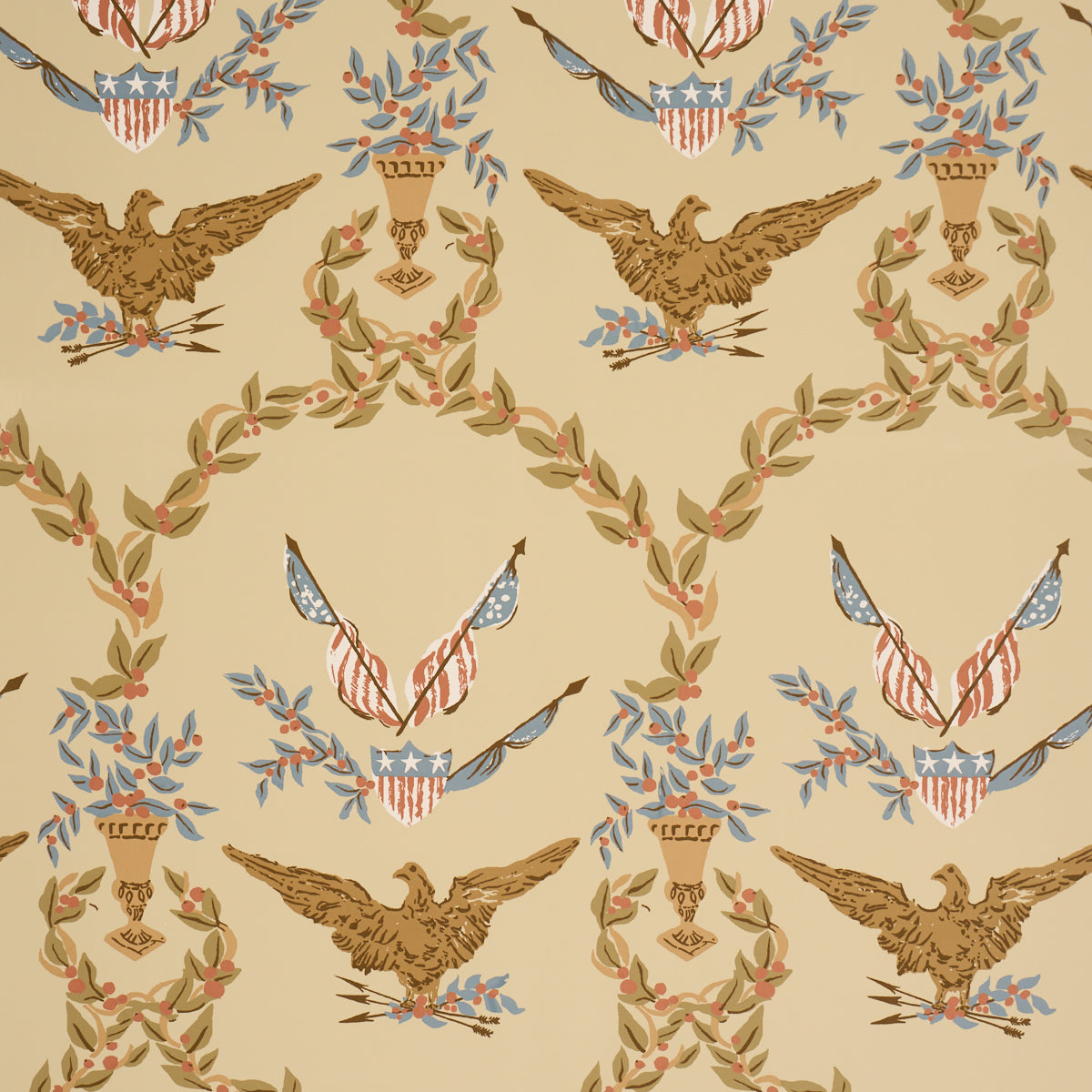 Schumacher Liberty's Laurels wallpaper in Green, 5018442