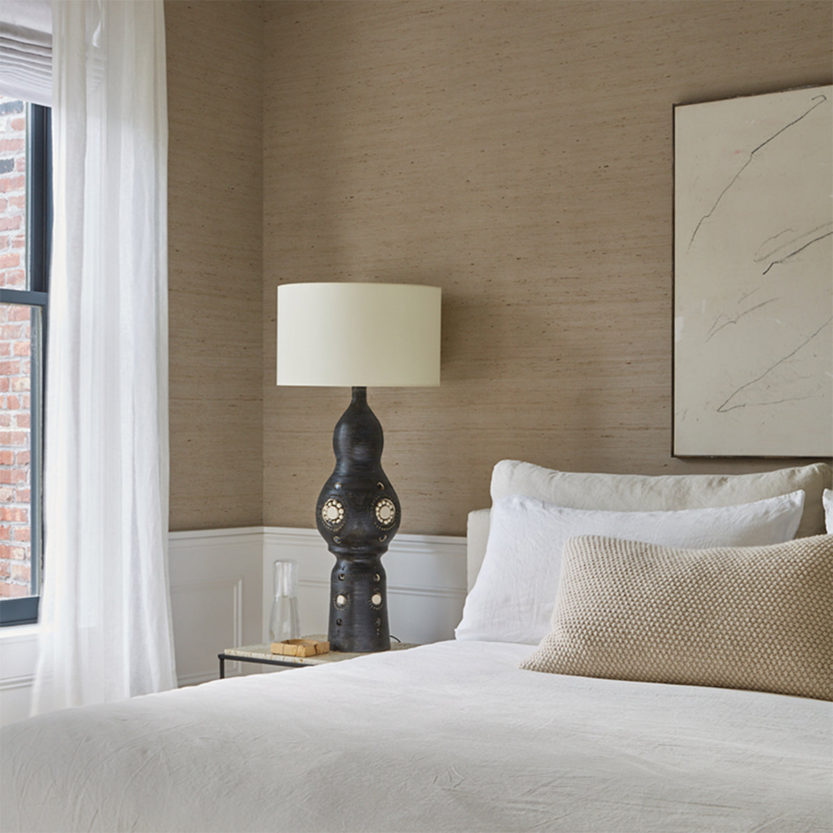 Schumacher Han Arrowroot wallpaper in Taupe, 5018511 — view 5 - Schumacher Wallpaper