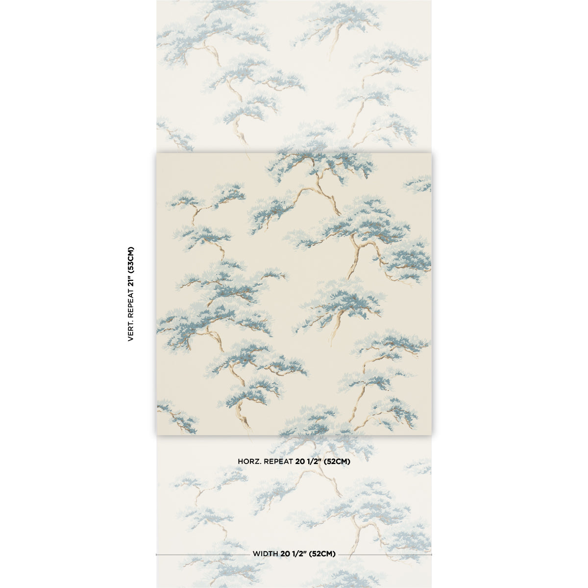 Schumacher The Way Through The Woods wallpaper in Blue, 5018632 — view 2 - Schumacher Wallpaper