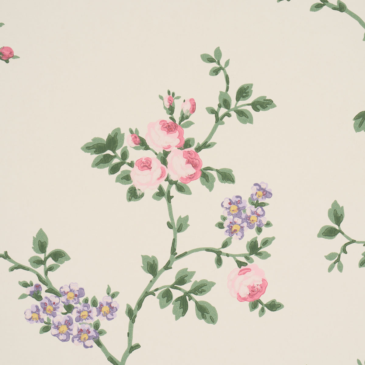 Schumacher A Rose Is A Rose Is A Rose wallpaper in Rose Quartz, 5018650 — view 3 - Schumacher Wallpaper
