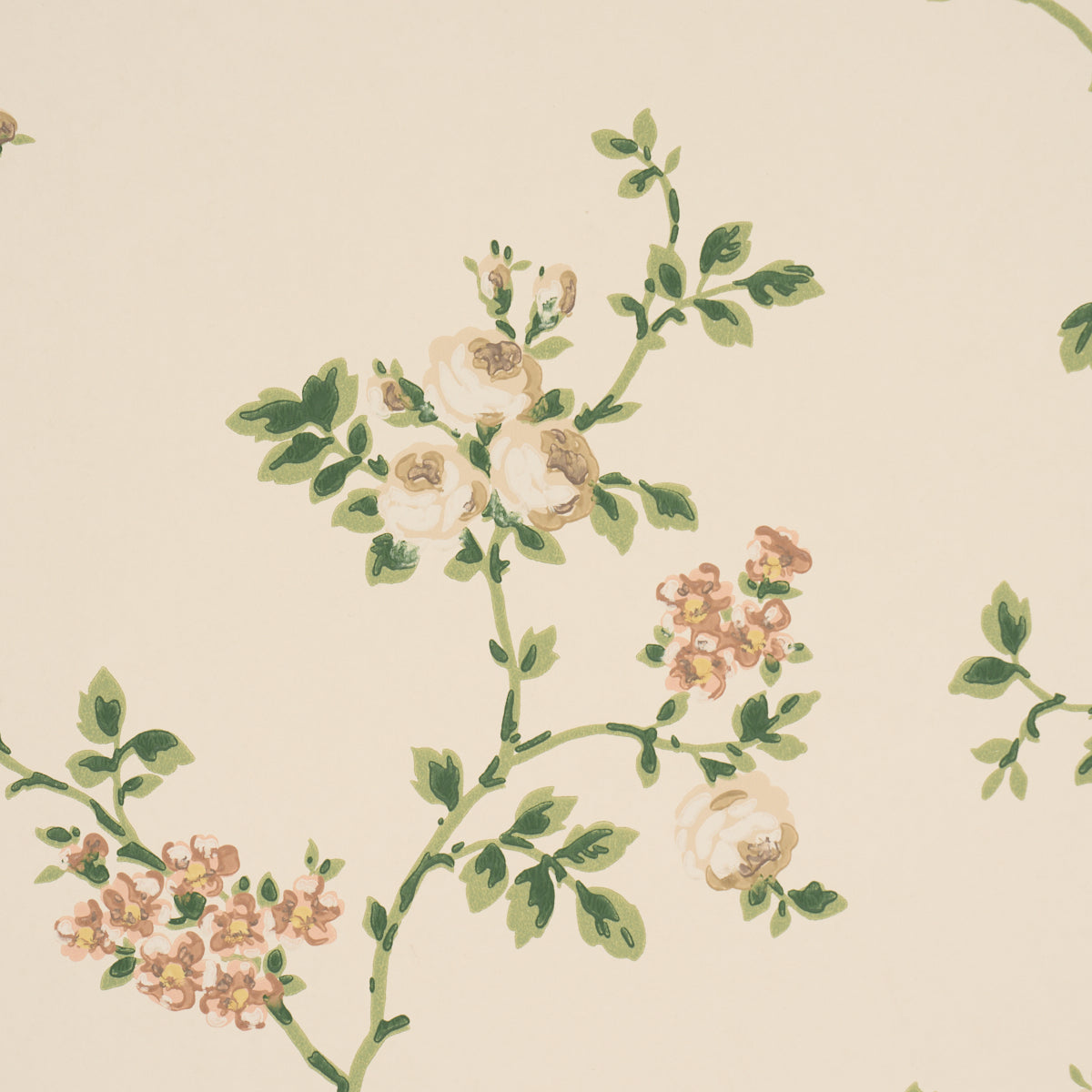 Schumacher A Rose Is A Rose Is A Rose wallpaper in Stone, 5018651 — view 3 - Schumacher Wallpaper