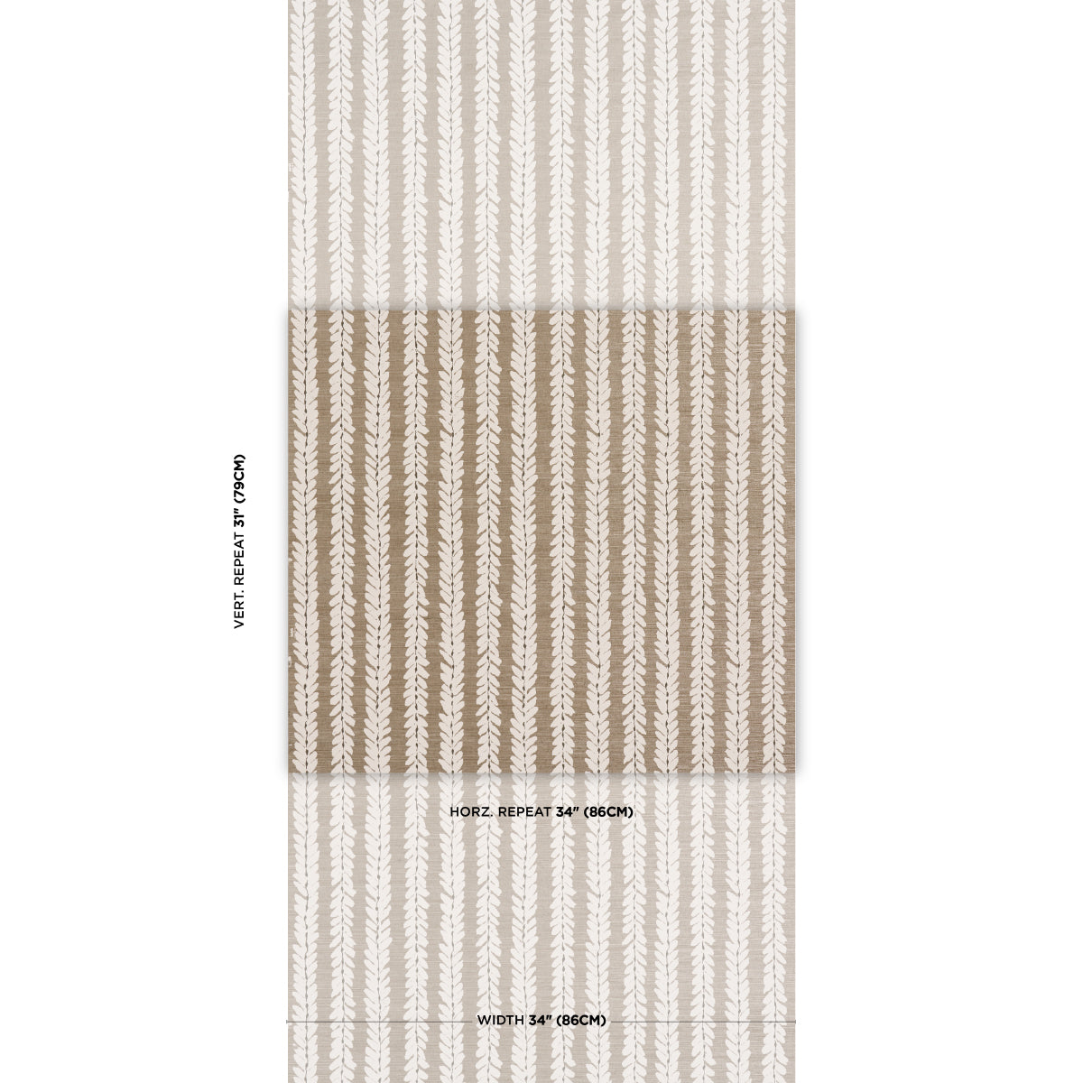 Schumacher Woodperry Hand Printed Sisal wallpaper in Flax, 5018711 — view 2 - Schumacher Wallpaper