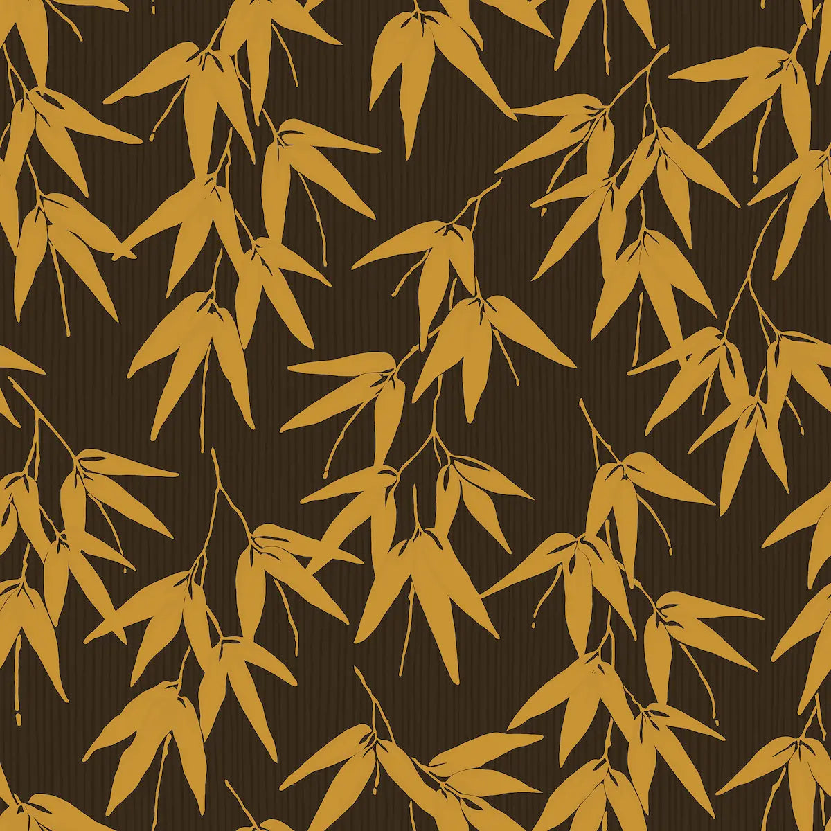 Bamboo Garden - Brown And Gold - Schumacher 6469 Wallcovering - Schumacher Wallpaper