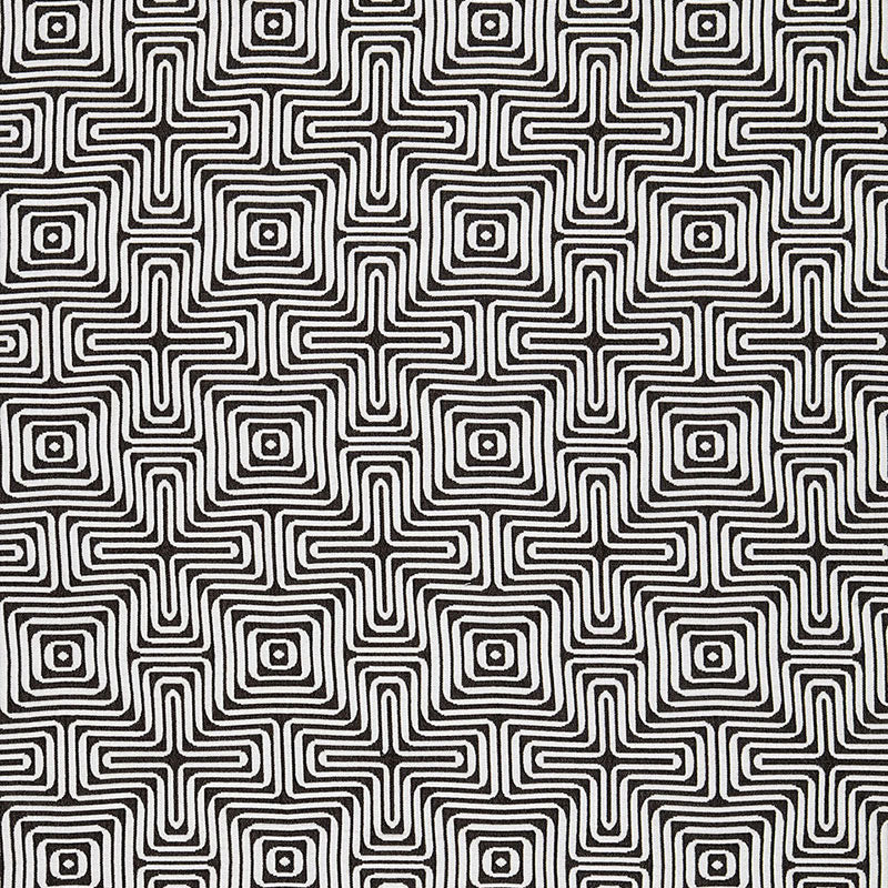 Amazing Maze Indoor/Outdoor - Kohl - Schumacher 65322 Fabric - Schumacher Fabric