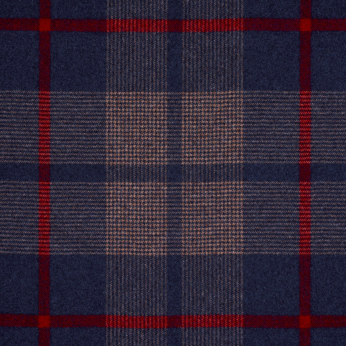 Montana Wool Plaid - Navy - Schumacher 66663 Fabric - Schumacher Fabric