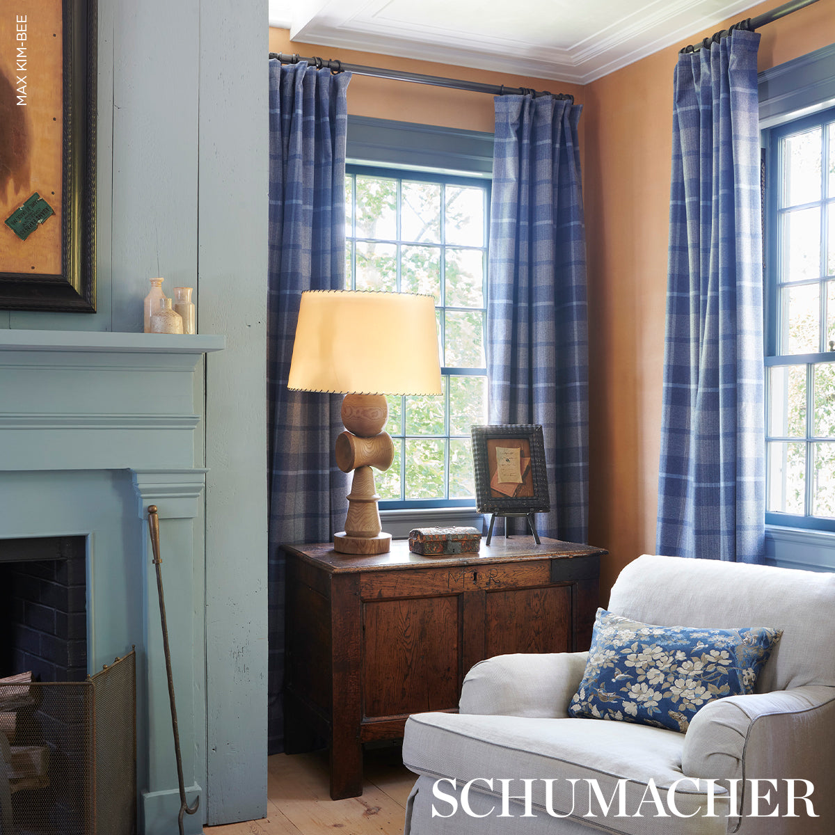 MONTANA-WOOL-PLAID-SLATE-SCHUMACHER-66668 - Schumacher Tela