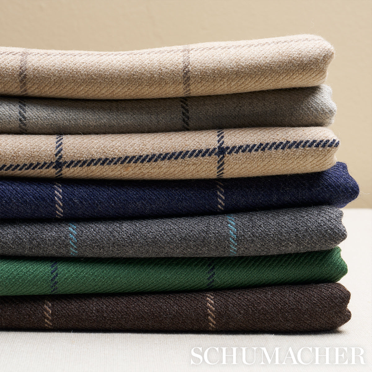 BANCROFT-WOOL-PLAID-GREEN-SCHUMACHER-66776 - Schumacher Fabric