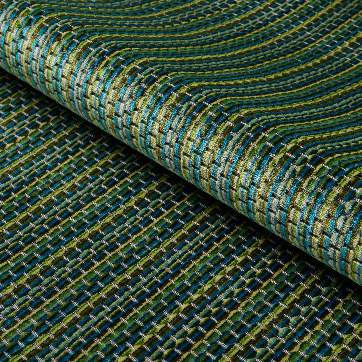 Downtown Velvet - Peacock - Schumacher 66917 Fabric - Schumacher Fabric
