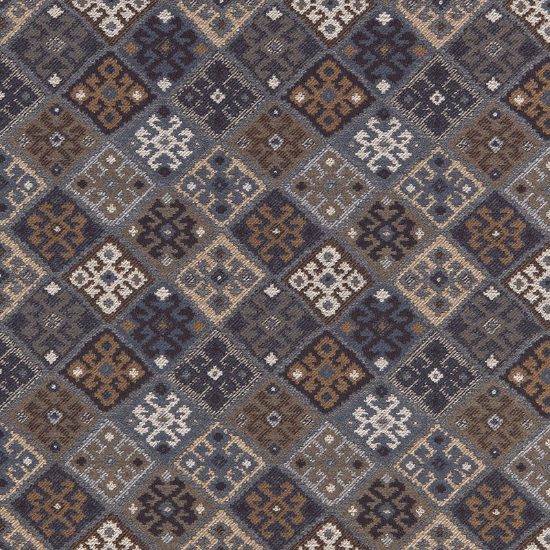 Kilim Weave - Denim - Schumacher 67141 Fabric - Schumacher Fabric
