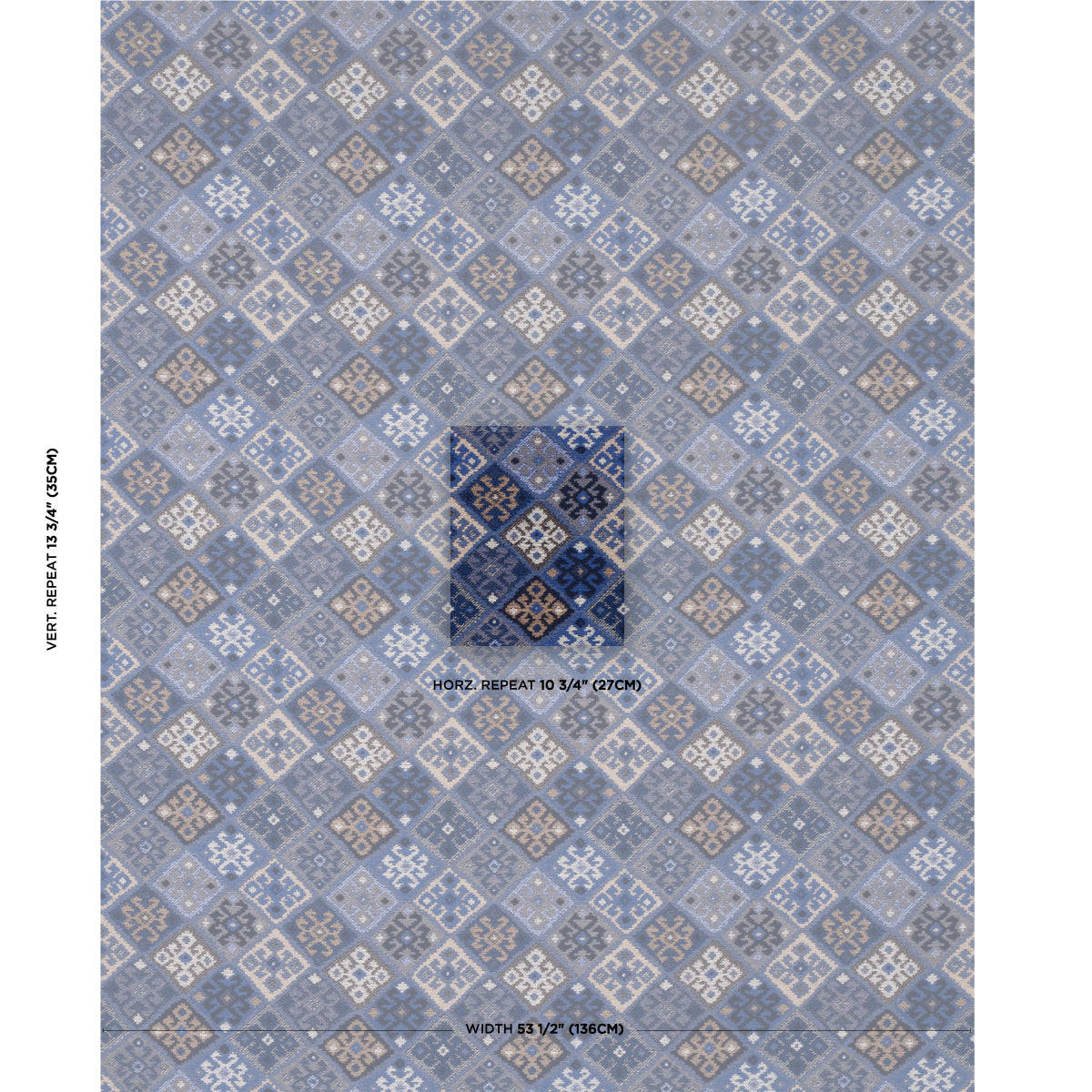 KILIM-WEAVE-BLUE-SCHUMACHER-67143 - Schumacher Fabric