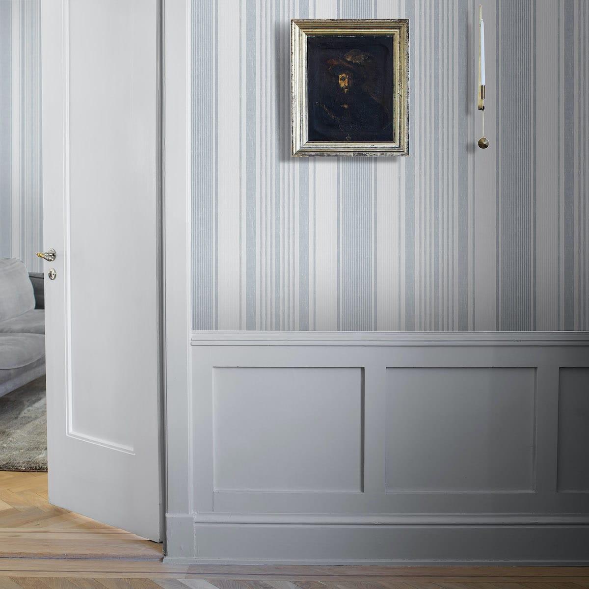 LINEN-STRIPE-BY-BORSTAPETER-BLUE-SCHUMACHER-6860 - Schumacher Wallpaper