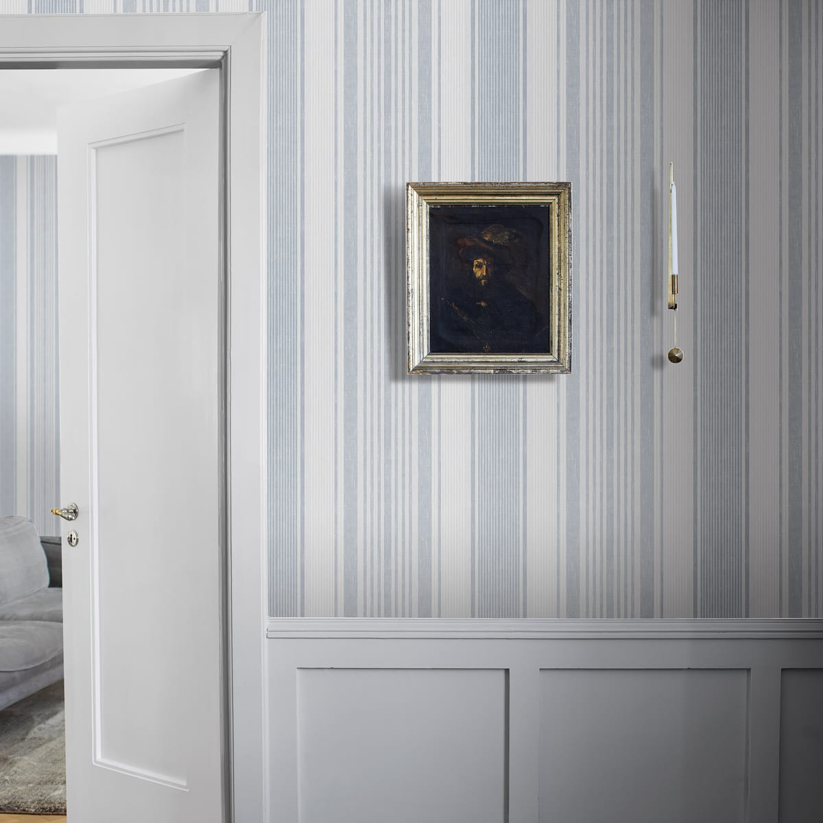 LINEN-STRIPE-BY-BORSTAPETER-BLUE-SCHUMACHER-6860 - Schumacher Wallpaper