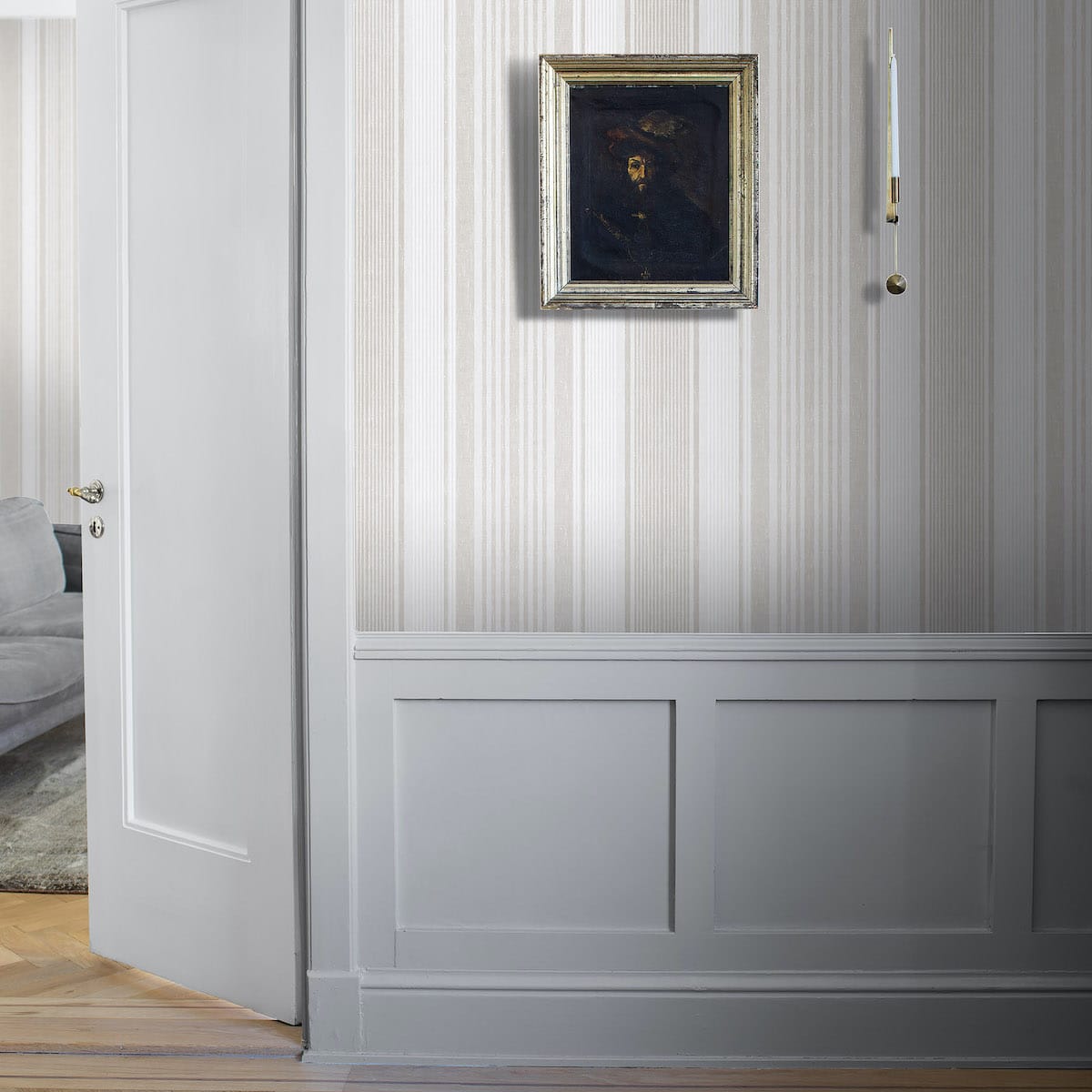 LINEN-STRIPE-BY-BORSTAPETER-NATURAL-SCHUMACHER-6861 - Schumacher Wallpaper