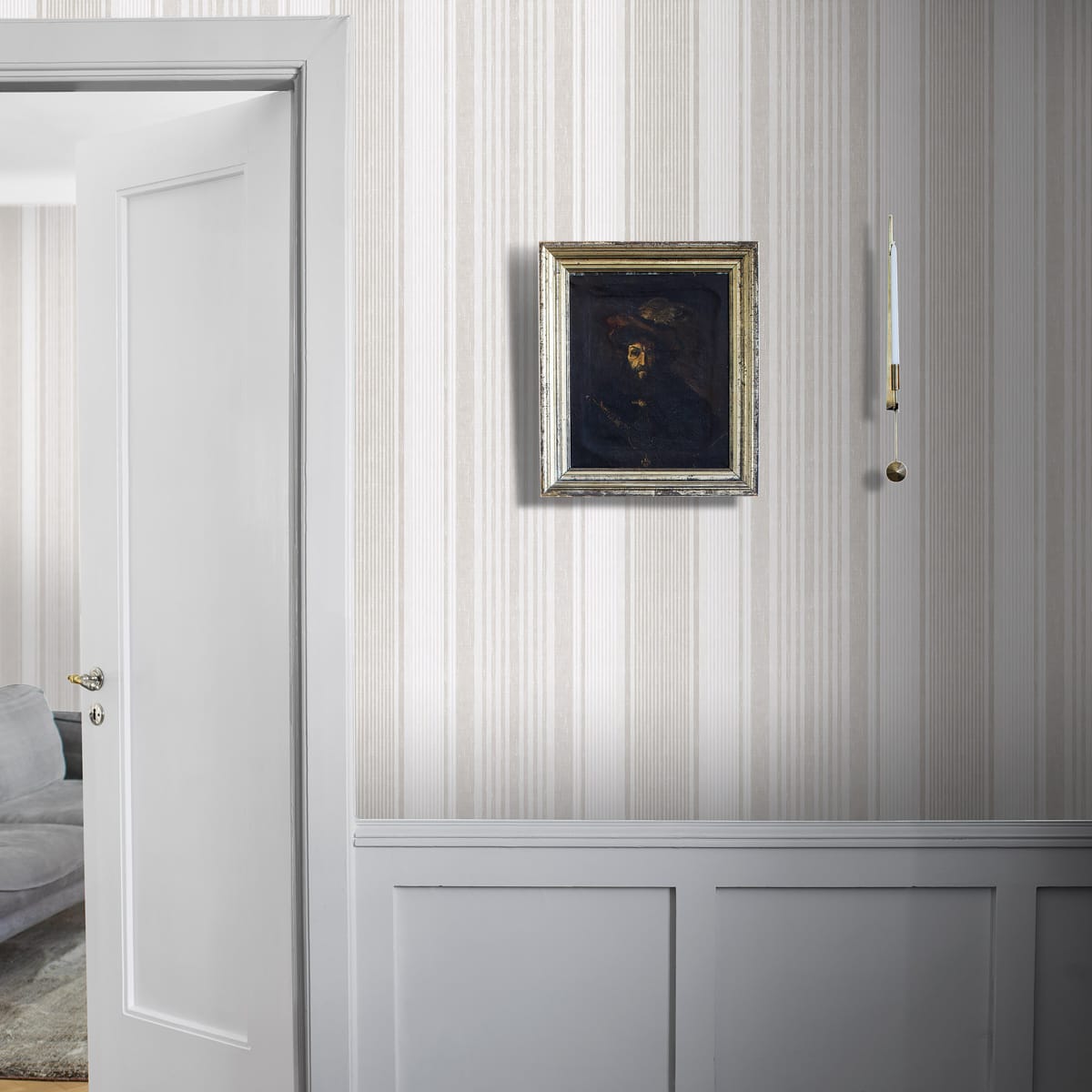 LINEN-STRIPE-BY-BORSTAPETER-NATURAL-SCHUMACHER-6861 - Schumacher Wallpaper