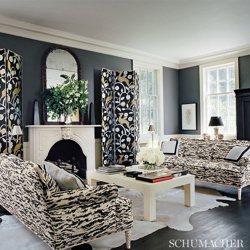 LES-GAZELLES-AU-BOIS-NOIR-SCHUMACHER-68910 - Schumacher Fabric