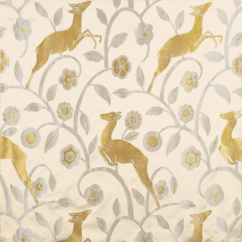Les Gazelles Au Bois - Ecru - Schumacher 68911 -Fabric - Schumacher Fabric