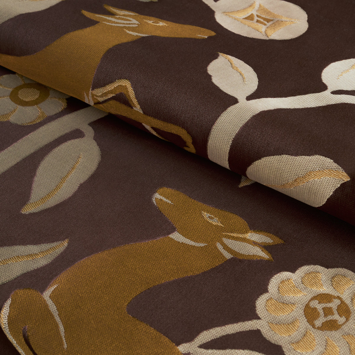 LES-GAZELLES-AU-BOIS-CHOCOLATE-SCHUMACHER-68912 - Schumacher Fabric
