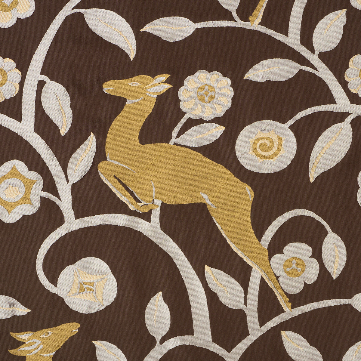 Les Gazelles Au Bois - Chocolate - Schumacher 68912 Fabric - Schumacher Fabric