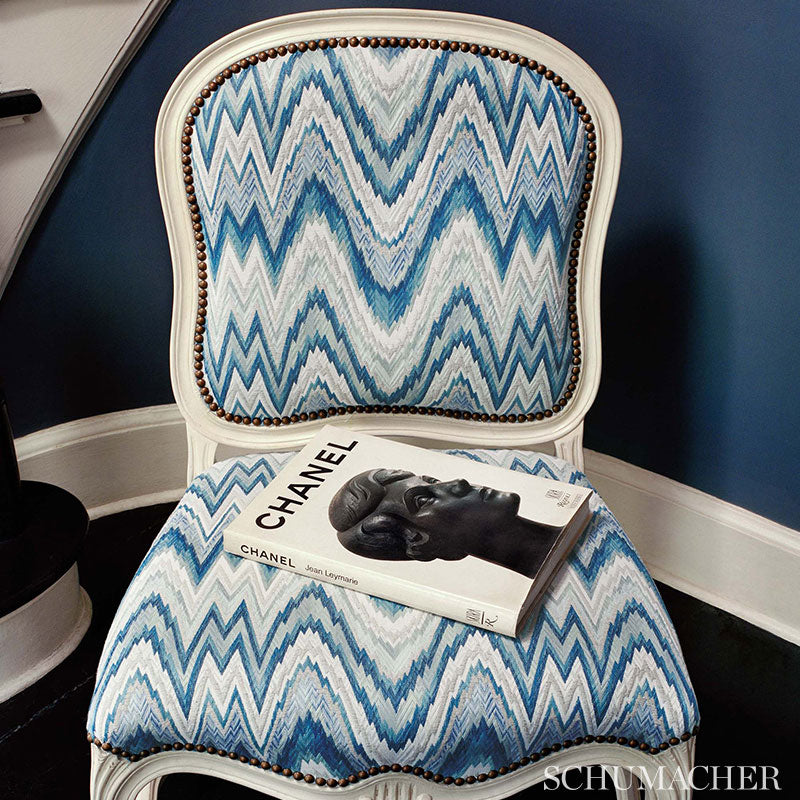 VALKYRIE-FLAME-STITCH-DELFT-SCHUMACHER-68940 - Schumacher Fabric