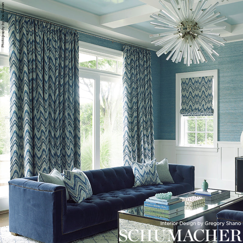 VALKYRIE-FLAME-STITCH-DELFT-SCHUMACHER-68940 - Schumacher Fabric