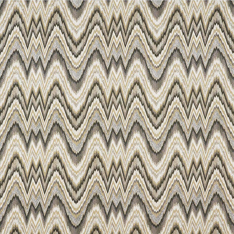 Valkyrie Flame Stitch - Shale - Schumacher 68941 -Fabric - Schumacher Fabric