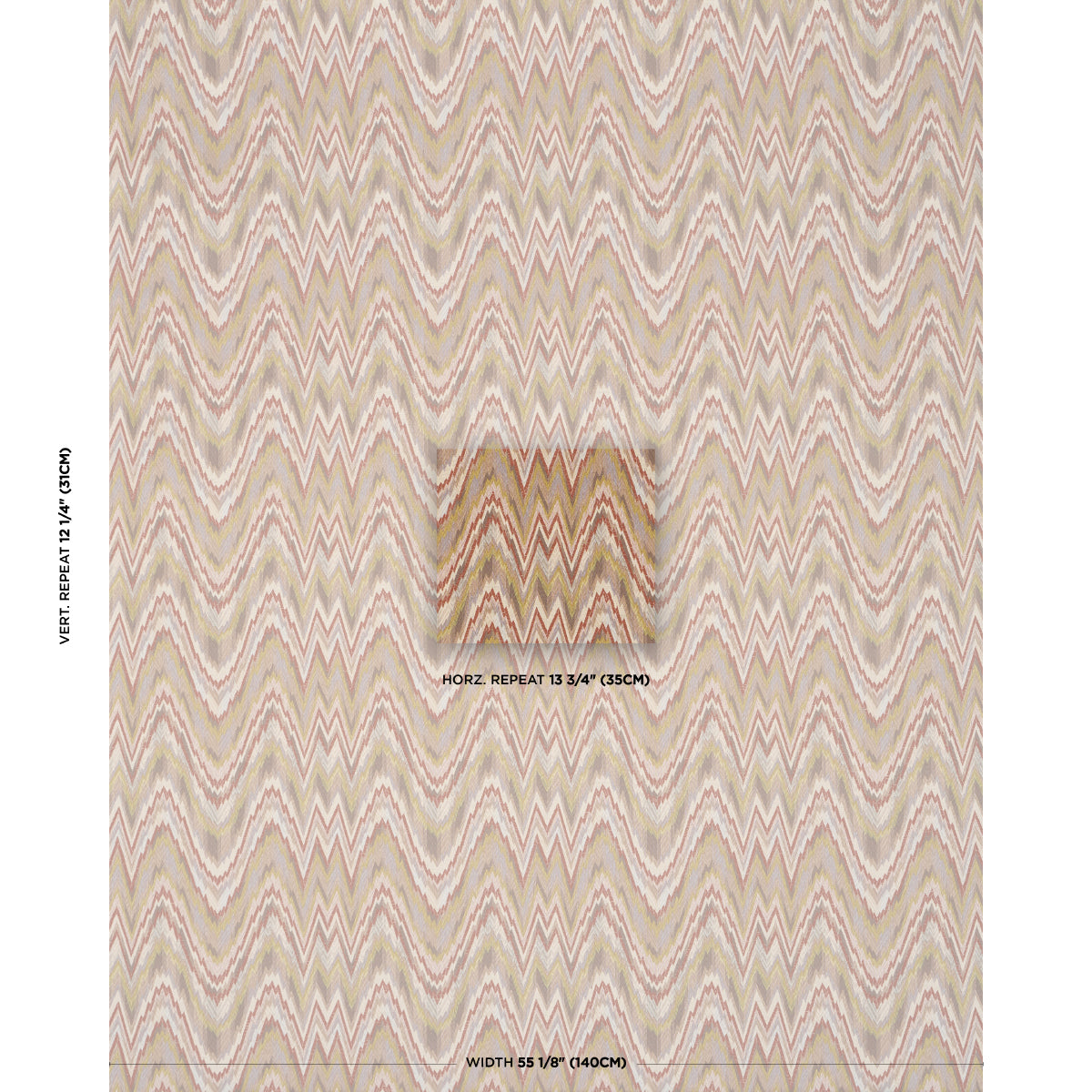 VALKYRIE-FLAME-STITCH-TERRACOTTA-HILLS-SCHUMACHER-68943 - Schumacher Fabric