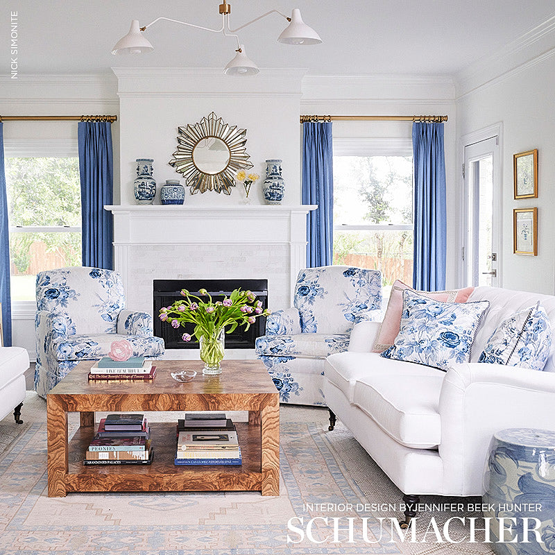 LANGE-GLAZED-LINEN-DELFT-SCHUMACHER-69348 - Schumacher Fabric