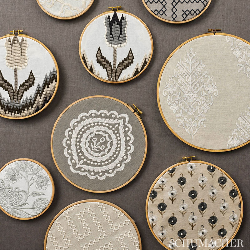 ZINDA-EMBROIDERY-SAND-SCHUMACHER-70220 - Schumacher Fabric