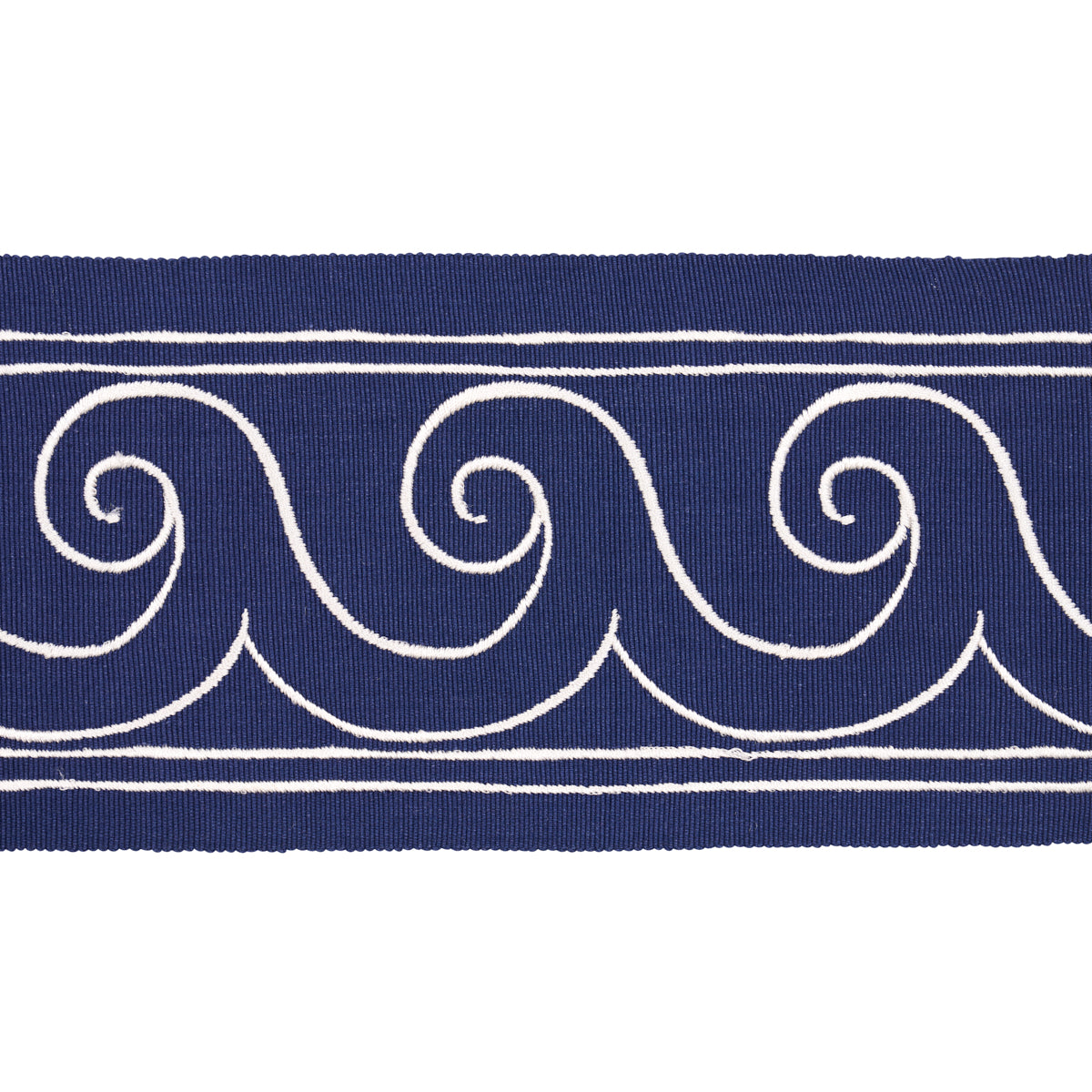 GREEK-WAVES-TRIM-WHITE-ON-NAVY-SCHUMACHER-70753 - Schumacher Trim