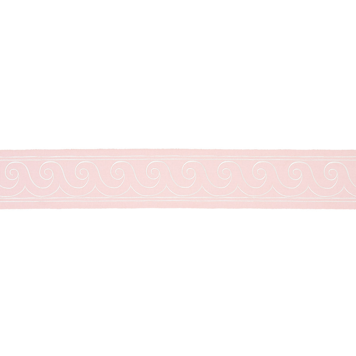 GREEK-WAVES-TRIM-WHITE-ON-BLUSH-SCHUMACHER-70755 - Schumacher Recortar