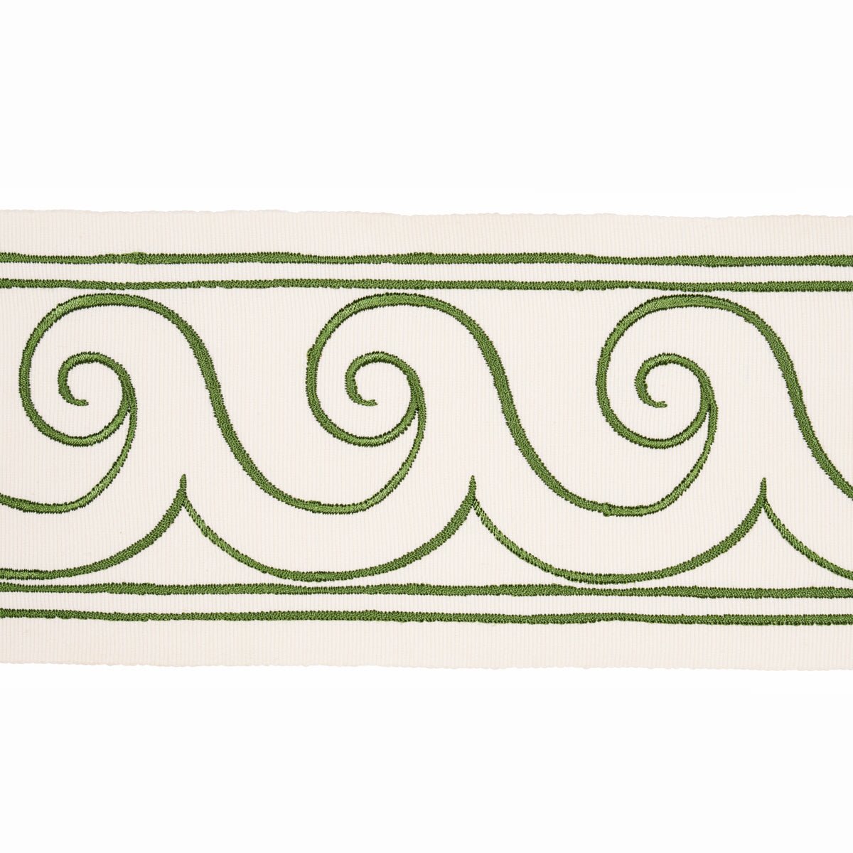 GREEK-WAVES-TRIM-GREEN-ON-IVORY-SCHUMACHER-70756 - Schumacher Recortar