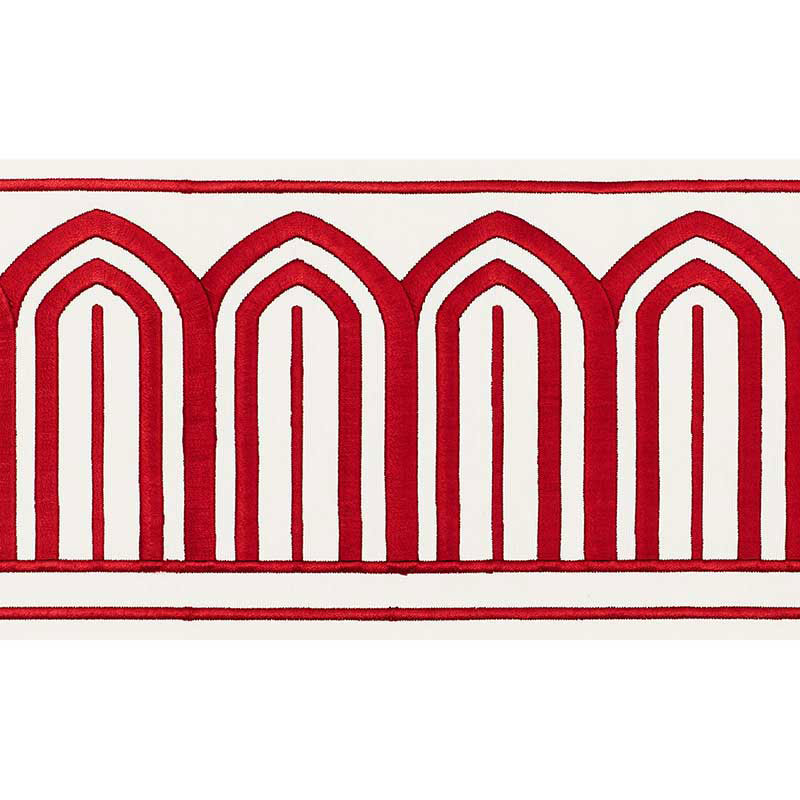 ARCHES-EMBROIDERED-TAPE-WIDE-RED-SCHUMACHER-70771 - Schumacher Recortar