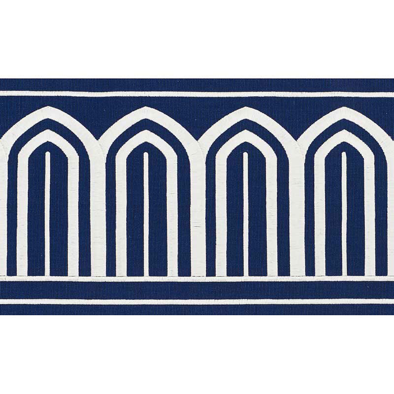 ARCHES-EMBROIDERED-TAPE-WIDE-MARINE-SCHUMACHER-70775 - Schumacher Recortar