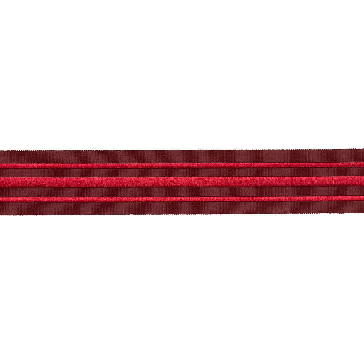 MILITARY-STRIPE-TAPE-RED-ON-BURGUNDY-SCHUMACHER-70781 - Schumacher Trim