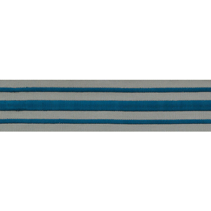 MILITARY-STRIPE-TAPE-PEACOCK-ON-CELADON-SCHUMACHER-70785 - Schumacher Trim